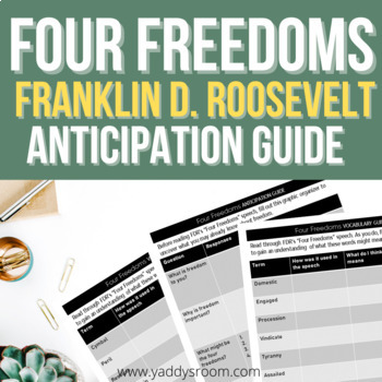 Preview of FDR's "Four Freedoms" Speech Vocabulary and Anticipation Guide