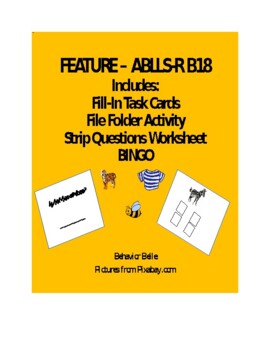 Preview of FEATURE: FREE Worksheet, Medium Task CardsFill-In, BINGO File Folder ABLLSR B18