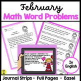 FEBRUARY - 2ND GRADE MATH WORD PROBLEMS IN ENGLISH -CCSS 2.0A.1