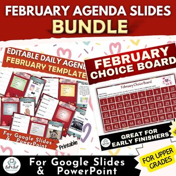 Preview of FEBRUARY ACTIVITY BUNDLE: February Agenda Slides & February Choice Board