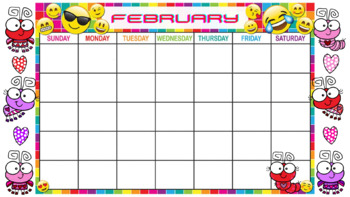 Preview of FEBRUARY - Blank Calendar PNG, Background Image, Digital, Virtual Learning