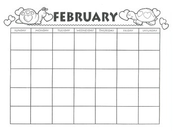 Preview of FEBRUARY CALENDAR - Free Download