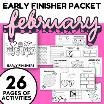 Preview of FEBRUARY Early Finishers Monthly Activity Packet | Morning Work Valentine's Day