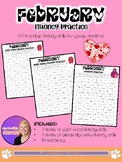 FEBRUARY Fluency Practice Homework (blends/digraphs and si