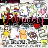 February Journal Prompts, Bell Ringers, Valentine's Day, B