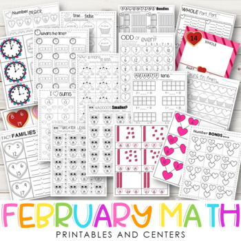 Preview of FEBRUARY MATH - Printables & Centers