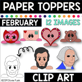 FEBRUARY Paper Toppers Clip Art