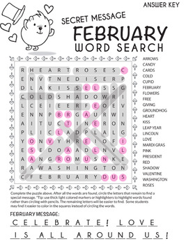 february word search printables