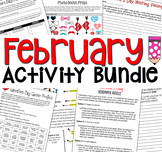FEBRUARY Writing Activity Bundle (Valentine's Day, Project