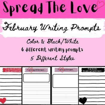 Preview of FEBRUARY Writing Prompts - *Differentiated*