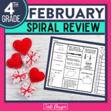 FEBRUARY Spiral Review Worksheets Valentine's Day Math Act