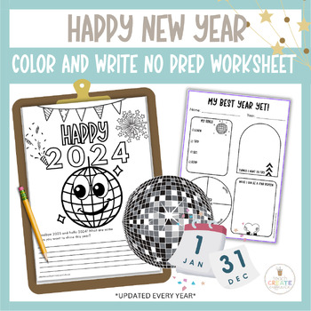 Preview of FREE Back From Winter Break New Years NO PREP Worksheets