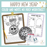 FREE Back From Winter Break New Years NO PREP Worksheets