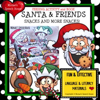 Preview of FEED THE SANTA REINDEER ELF Early Reader Pre-K Speech Therapy SENSORY BIN