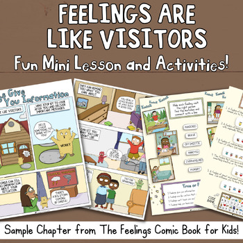 Preview of FEELINGS ARE LIKE VISITORS Social Emotional Learning Comic Lesson + Activities