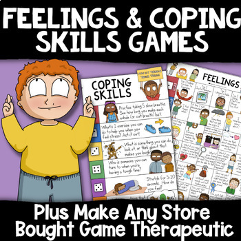 Preview of FEELINGS & COPING SKILLS Counseling Games: Great in Anger & Anxiety Small Groups