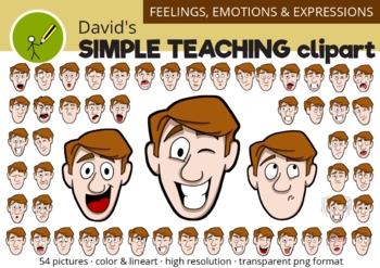 FEELINGS, EMOTIONS & EXPRESSIONS - CARTOON MAN EDITION WITH FREE PREVIEW