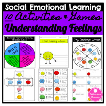 Preview of FEELINGS & EMOTIONS GAMES AND ACTIVITIES / PRINTABLE / SOCIAL EMOTIONAL LEARNING