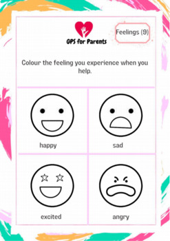 Preview of FEELINGS EMOTIONS WORKSHEETS FOR 2 TO 5 YEARS OLD PRE-K & KG (9 PRINTABLES PDF)