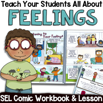 Preview of FEELINGS LESSON: Counseling & Social Emotional Activities, Workbook & Comics
