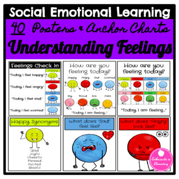 Preview of FEELINGS POSTERS /EMOTIONS /DOT DUDES / ANCHOR CHARTS /SOCIAL EMOTIONAL LEARNING