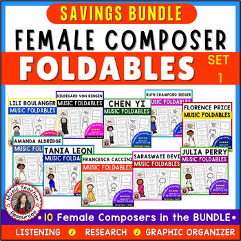 Preview of Women's History Month Music Lesson Activities and Worksheets - FEMALE COMPOSERS