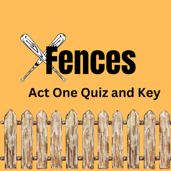 Preview of FENCES Act One Quiz and Key