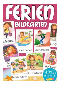 Preview of FERIEN Deutsch Bildkarten (German flash cards holiday / vacation)