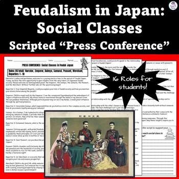 Preview of FEUDAL JAPAN SOCIAL CLASSES: Press Conference Simulation Activity EDITABLE