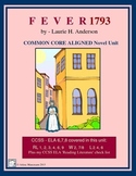 FEVER 1793 Novel Study - Common Core Aligned