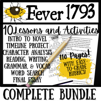 Preview of FEVER 1793 | Novel Study | Unit Bundle 10 Resources | 100+ Pages