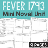 FEVER 1793 Novel Unit Study | Book Report Project | Activi