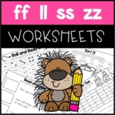 FF, LL, SS, ZZ Double Final Consonants Phonics Worksheets