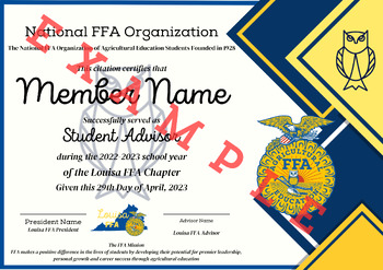 Preview of FFA Award Certificate Templates