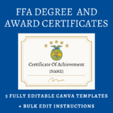 FFA Award Certificates - Editable Canva Templates