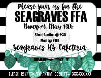 Preview of FFA Banquet Invite-Black and White Stripes