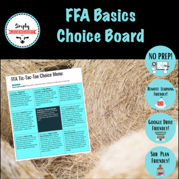 Preview of FFA Basics Choice Board Project: Agriculture- Remote Learning Friendly!