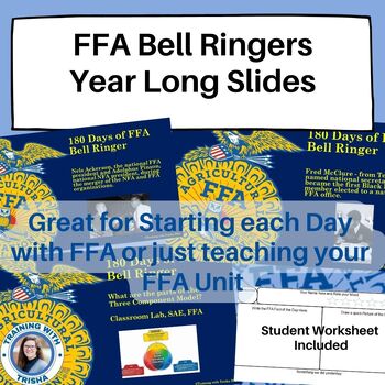 Preview of FFA Bell Ringers | Year Long FFA Class Starters | 180 Days of FFA