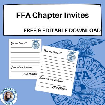 Preview of FFA Chapter Invites Template
