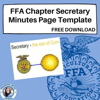 Preview of FFA Chapter Secretary Minutes Template