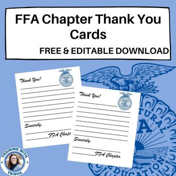 Preview of FFA Chapter Thank You Cards