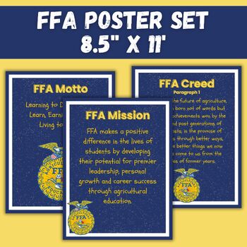 Preview of FFA Classroom Poster Set - FFA Creed, FFA Motto, FFA Mission, FFA Vision