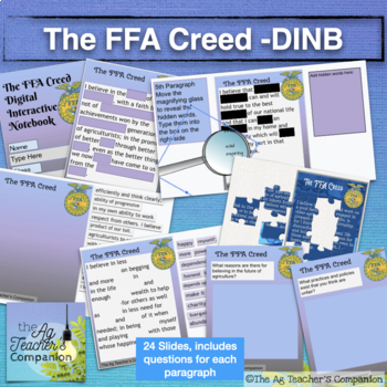 Preview of FFA Creed Digital Interactive Notebook
