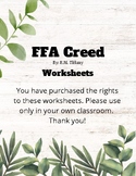 FFA Creed Worksheets