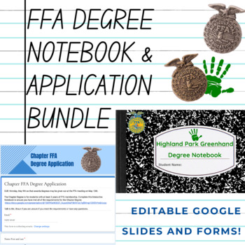 Preview of FFA Degree Interactive Notebook + Google Form Bundle
