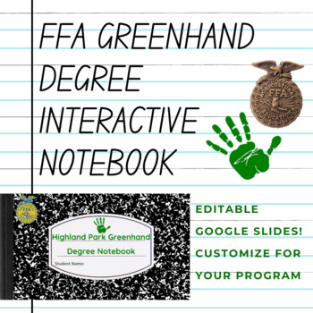 Preview of FFA Greenhand Degree Interactive Notebook