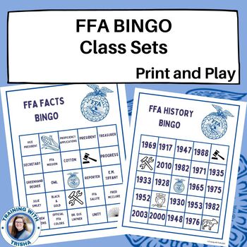 Preview of FFA History and Facts BINGO Class Set | FFA Review | FFA Timeline | Basic Ag