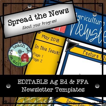Preview of FFA Newsletter Template - EDITABLE in Google Drive