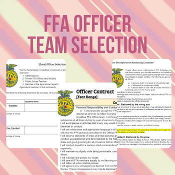 Preview of FFA Officer Selection process. Applications, descriptions, contracts and more.