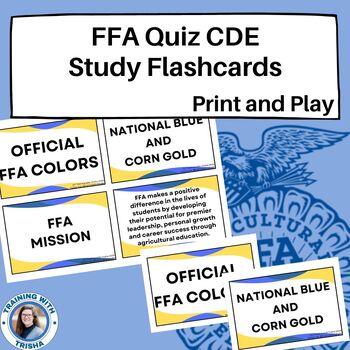 Preview of FFA Quiz Flashcards | FFA Quiz CDE | FFA History | Middle and Highschool